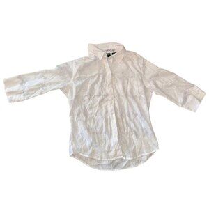 Lemon Grass Studio Womens White Collared Shirt S